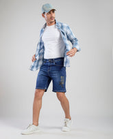 FS 126 Flying Shark Men’s Blue Denim Shorts